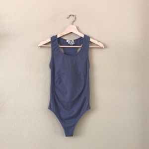 Soho Girls Thong Tank Top Sleeveless Bodysuit Grey